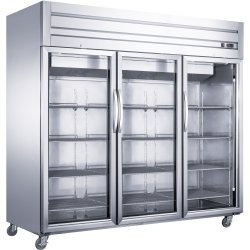 1800lt Commercial Upright Refrigerator Triple Glass Door Stainless Steel | Adexa D83ARGS3