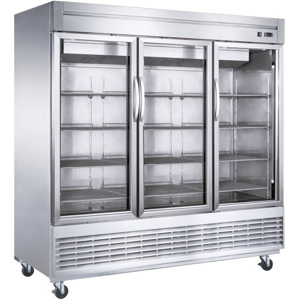 B GRADE 1800lt Commercial Upright Refrigerator Triple Glass Door Stainless Steel | Adexa D83RGS3 B GRADE