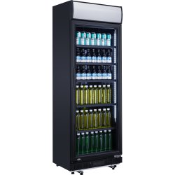 Commercial Drink cooler Upright 402 litres Dynamic cooling Hinged glass door Black Canopy light | Adexa LG402DFBLACK