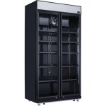 Commercial Bottle cooler Upright 773 litres Fan cooling Twin hinged doors Black Canopy Light | Adexa LG805BBLACK