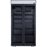 Commercial Bottle cooler Upright 773 litres Fan cooling Twin hinged doors Black Canopy Light | Adexa LG805BBLACK