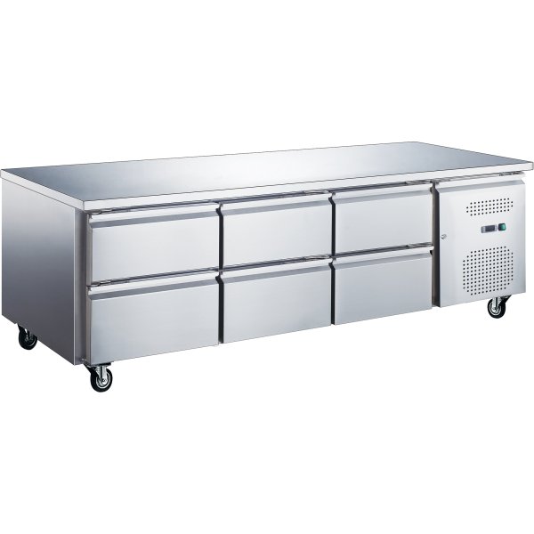 Professional Low Refrigerated Counter / Chef Base 6 drawers 1795x700x650mm | Adexa UGN3160