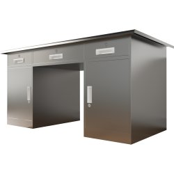 Commercial Stainless Steel Work Desk 2 Doors & 3 Drawers 1400x700x760mm | Adexa MBSS201H76OT