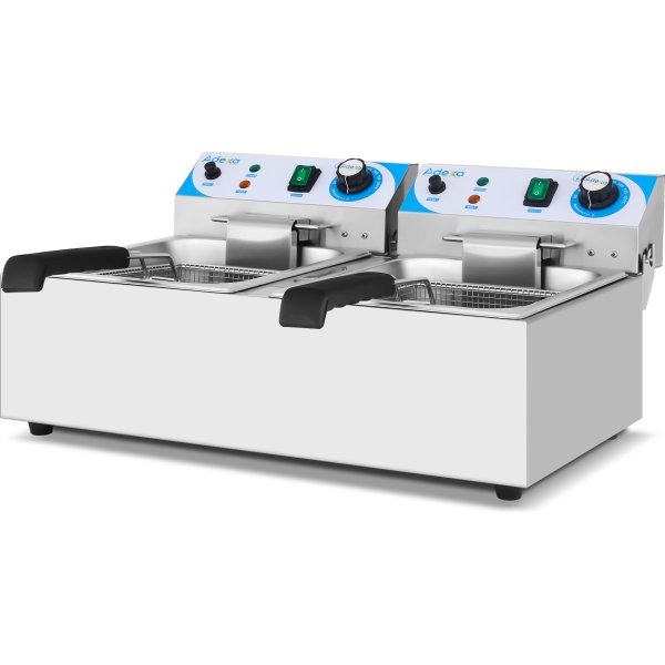 Commercial Twin Fryer Electric 10+10 litre 6kW Countertop | Adexa MAREF102A