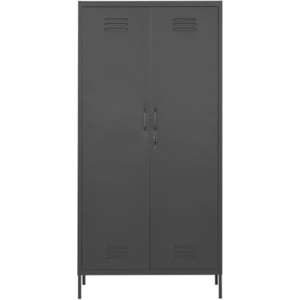 Commercial Steel Black Storage Cabinet 2 Doors 4 Shelves 760x450x1800mm | Adexa MYHC13