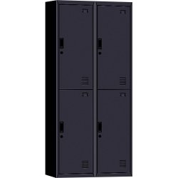 Commercial 4 Door Locker 760x450x1850mm Black | Adexa MYL04BLACK