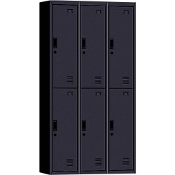 Commercial 6 Door Locker 900x450x1850mm Black | Adexa MYL06BLACK