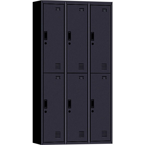 Commercial 6 Door Locker 900x450x1850mm Black | Adexa MYL06BLACK
