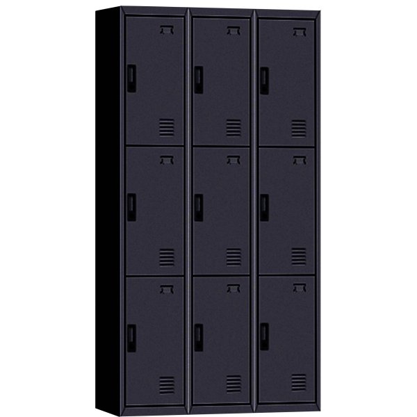 Commercial 9 Door Locker 900x400x1850mm Black | Adexa MYL09BLACK