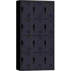 Commercial 12 Door Locker 900x400x1850mm Black | Adexa MYL12BLACK