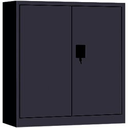 Commercial Metal Black Storage Cabinet Lockable 900x400x900mm | Adexa MYOC04BLACK