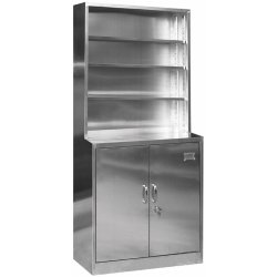 Commercial Stainless Steel Cabinet 2 Doors 4 Shelves 850x500x1850mm | Adexa MYSLC13