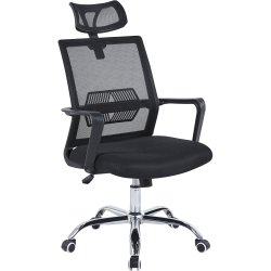 Mesh Office Chair with Headrest Black | Adexa OC2071