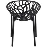 Bistro Dining Chair Plastic Black Indoors & Outdoors | Adexa WW030BLACK