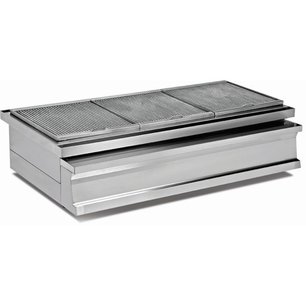 Professional Stainless steel Charcoal Grill with Firebrick & Ash drawer 1200x730x290mm | Adexa OCK020K