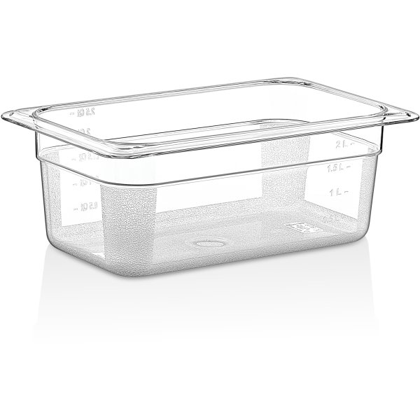 Polycarbonate Gastronorm Pan GN1/4 Depth 100mm Clear | Adexa P8144