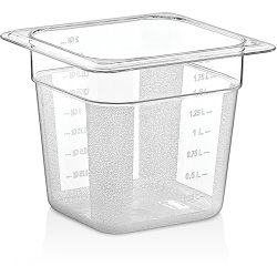 Polycarbonate Gastronorm Pan GN1/6 Depth 150mm Clear | Adexa P8166