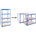 Industrial Shelving Unit Medium duty 900x400x1800mm 5 shelves 175 kg/shelf Powder coated steel | Adexa P9040