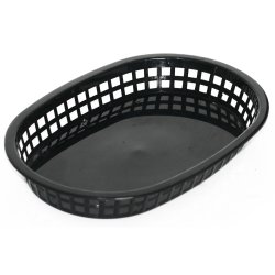 Oval Serving Basket Black 273x184x38mm | Adexa PBO6