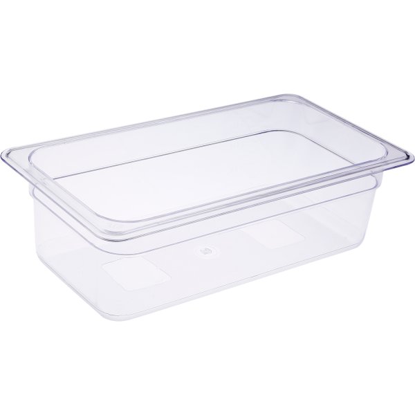 Heavy duty Polycarbonate Gastronorm Pan GN1/3 Depth 100mm Clear 3 litres | Adexa PCPAN13100