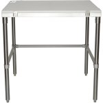 Professional Solid Stainless Steel Poly Top Work Table 900x600x900mm | Adexa PSWT600X900OB