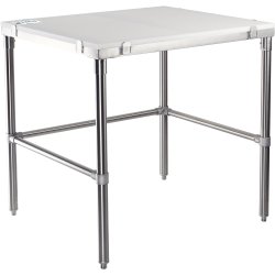 Professional Solid Stainless Steel Poly Top Work Table 900x600x900mm | Adexa PSWT600X900OB