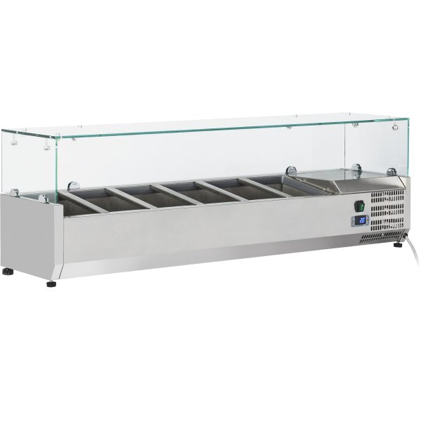 Refrigerated Servery Prep Top 1400mm 6xGN1/3 Depth 380mm Glass top | Adexa GT514