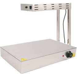 Commercial Warming Tray with Heating lamp Stainless steel 500x500mm | Adexa PWE5050