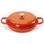 Enameled Cast iron Casserole Shallow pot Round Orange ø31cm 2.5 litres | Adexa QT3107O