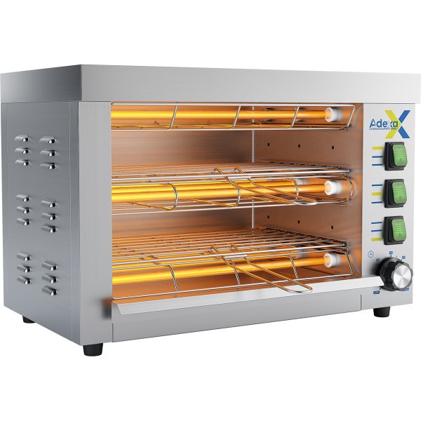Commercial Quartz Salamander grill oven Double 360x245x295mm 3.25kW | Adexa QTO360