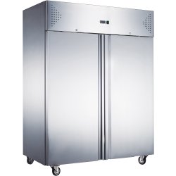 1200lt Professional Refrigerator Stainless steel Upright cabinet  Twin door GN2/1 Ventilated cooling | Adexa R1200V