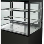 Cake counter Straight front 1200x730x1200mm 2 shelves Black base LED | Adexa GN1200R2BLACK
