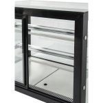 Cake counter Straight front 1800x730x1200mm 2 shelves Black base LED | Adexa GN1800R2BLACK