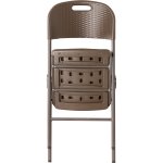 Folding Rattan Design Chair Brown Plastic | Adexa HQR53