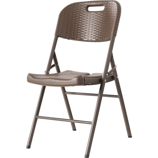 Folding Rattan Design Chair Brown Plastic | Adexa HQR53
