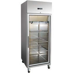 600lt Commercial Freezer Stainless Steel Upright cabinet Single glass door GN2/1 Ventilated cooling | Adexa F600VGLASS