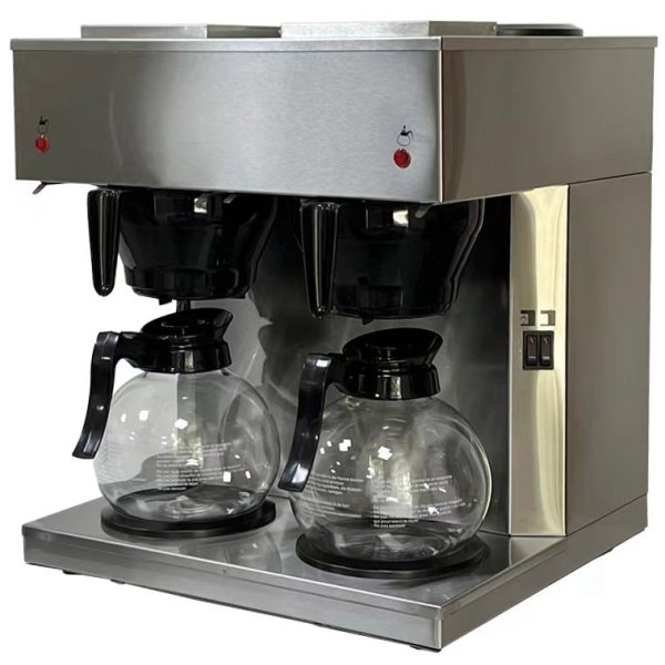 Commercial Twin Filter Coffee maker Manual fill 2 glass jugs 4 hotplates | Adexa RBD286AD2