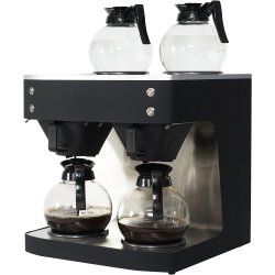 Commercial Twin Filter Coffee maker Manual fill 4 glass jugs 4 hotplates | Adexa RBD386PAD4
