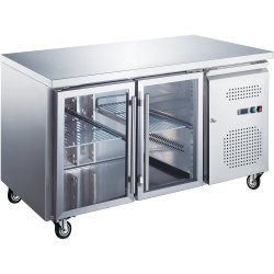 Professional Refrigerated Counter 2 glass doors Depth 600mm | Adexa RS21VG