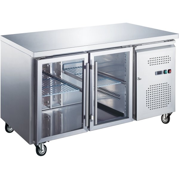 Commercial Refrigerated Counter 2 glass doors Depth 700mm | Adexa THP2100TNG