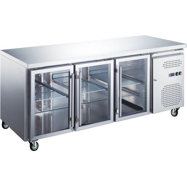 Commercial Refrigerated Counter 3 glass doors Depth 700mm | Adexa RG31VGLASS