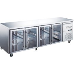Commercial Refrigerated Counter 4 glass doors Depth 700mm | Adexa RG41VGLASS