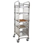 Rack/Tray/Pan Trolley Stainless steel Bakery 600x400mm 15 tier 470x620x1700mm | Adexa 19037