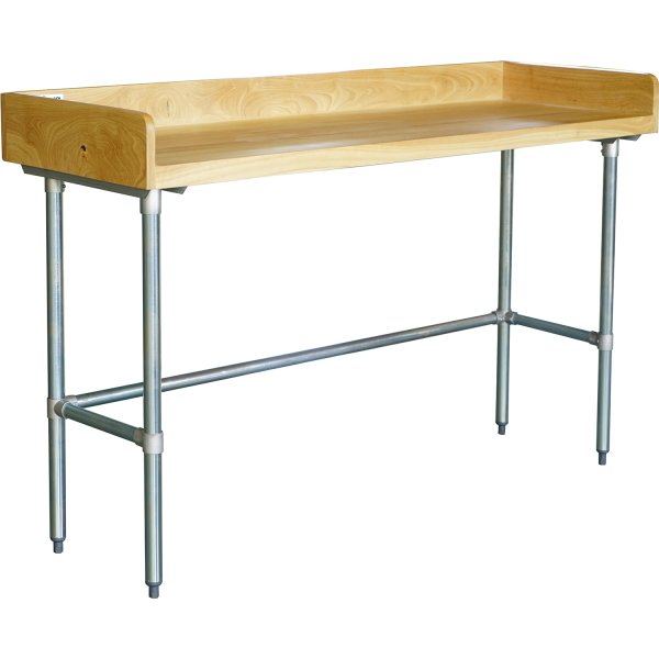 Bakery Work table Wood top 3 sides upstand 1200x600x900mm | Adexa RWTG600X1200100BSOB