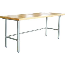 B GRADE Bakery Work table Wood top 1800x600x900mm | Adexa RWTG600X1800 B GRADE
