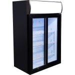 Back bar cooler 105 litres Double Sliding door LED canopy Black | Adexa SC105L