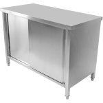 Commercial Worktop Floor Cupboard Sliding doors Stainless steel 1400x700x850mm | Adexa VTC147SL