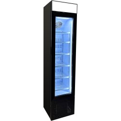Commercial Display Freezer Upright 105 litres Hinged glass door LED canopy Black | Adexa SD105B