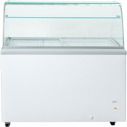 Commercial Display Chest freezer Curved Sliding glass lid with Glass Canopy 359 litres | Adexa SD451S-SD451SGLASSTOP