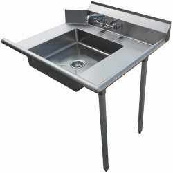 Commercial Stainless steel Pass Through Dishwasher Table with Sink Right 914mm Width | Adexa SDT36R